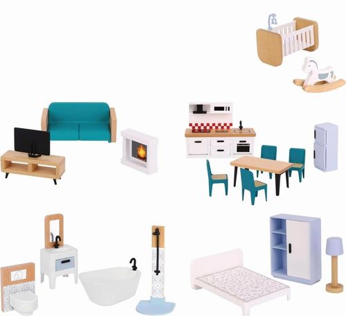 купить Домик для кукол Tooky Toy TH919 Căsuța pentru Păpușă din lemn, 57239 в Кишинёве 