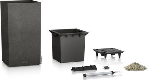 купить Цветочный горшок Lechuza Canto Stone 30 High, Graphite Black в Кишинёве 
