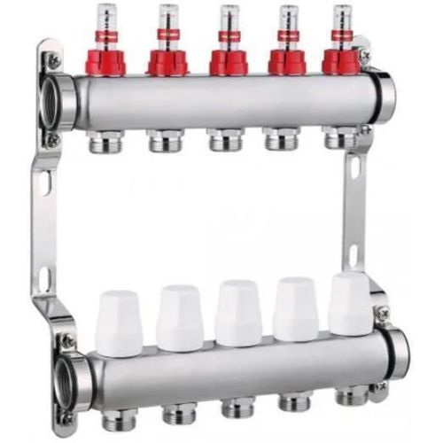 cumpără Set distribuitor Hydro S Colector complet din Inox, 6 căi, cu debitmetru, 1"x3/4"x16 (0711372) în Chișinău 