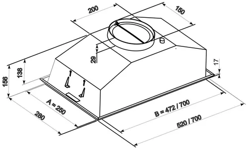 cumpără Hotă Mastercook MODUL 700(52) BL LED în Chișinău 
