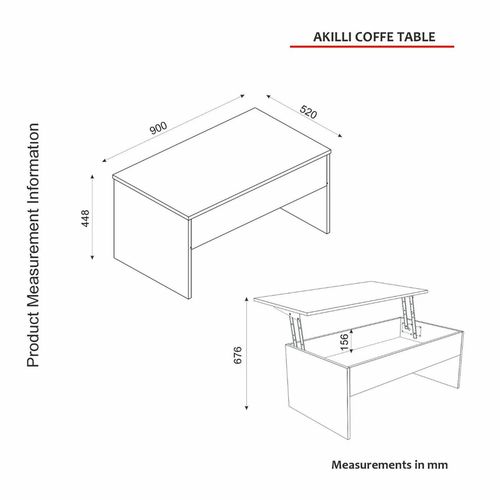 купить Журнальный столик Hanah Home Akilli White в Кишинёве 