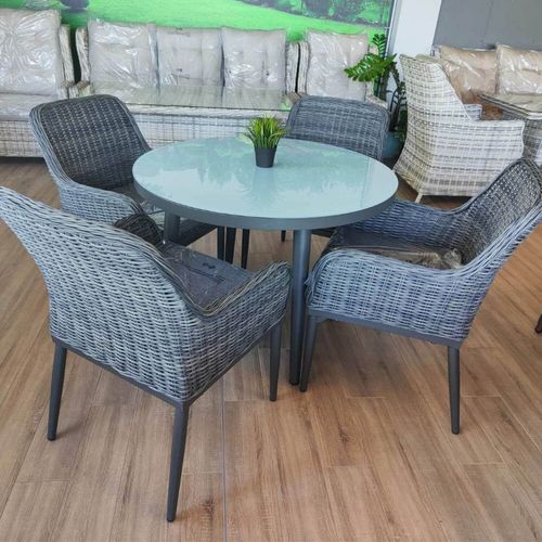 купить Садовая мебель Hydro S Круглый стол и стулья Hola Creativ, комплект, 4 персоны, антрацит в Кишинёве 