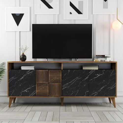 cumpără Casetieră Trendy Milano, Nuc, Marmura Neagra 180x78x35cm în Chișinău 