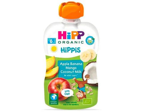 HIPPiS Mar, banana, mango, ovaz cu lapte de cocos (6+ luni) 100 g 