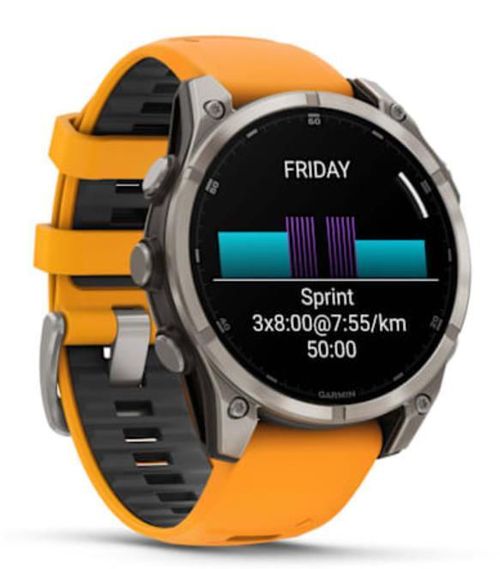 купить Смарт часы Garmin Fenix 8 – 47 mm, Sapphire, Titanium with Spark Orange (010-02904-11) в Кишинёве 