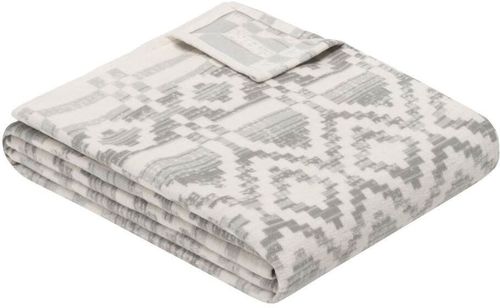 cumpără Textile de casă Ibena 2414/800 Jacquard Baumwolldecke Amora mith GOTS Zertifikat Grey/white în Chișinău 