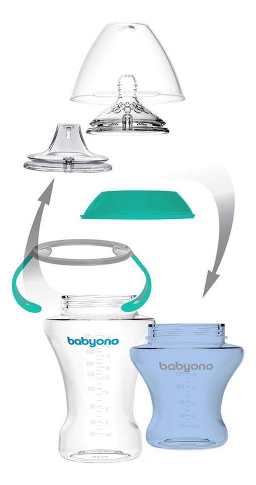 купить Поильник BabyOno 1456/01 Cana cu sistem anti-varsare cu nasuc di silicon 180ml NATURAL в Кишинёве 