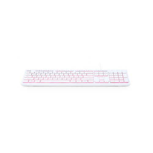 купить Клавиатура Gembird KB-UML3-01-W-RU Multimedia keyboard, Silent, 3-color backlight, 12 practical multimedia hotkeys, RU layout, USB, White в Кишинёве 