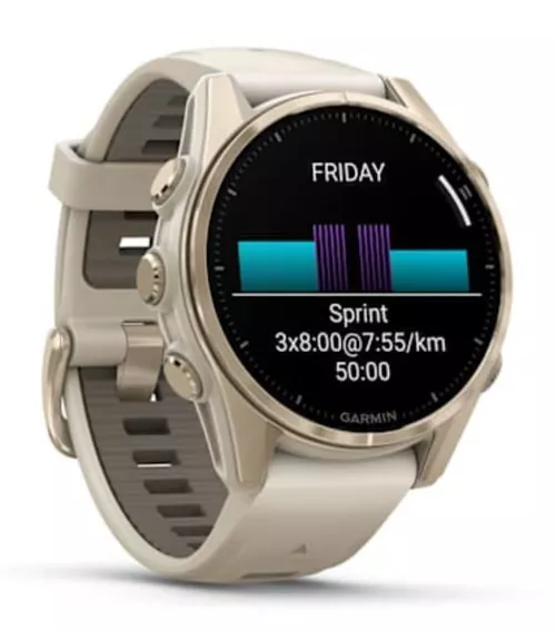 купить Смарт часы Garmin Fenix 8 – 43 mm, Sapphire, Soft Gold with Fog Gray (010-02903-11) в Кишинёве 