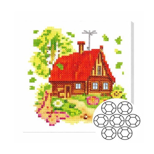 купить Картина по номерам Art Gallery BJ378 Mozaic cu diamante 20x20cm Casuta de vara в Кишинёве 