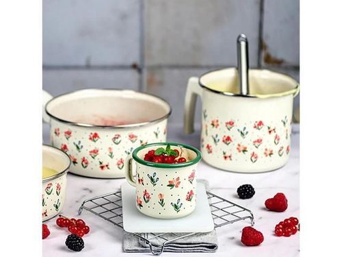 купить Чашка Metalac 57064 Cana emailata Fiorella 370ml в Кишинёве 