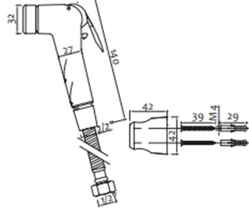 купить Смеситель для биде Hydro S Evolution Cromat, duș igienic cu furtun și suport (0103181) в Кишинёве 