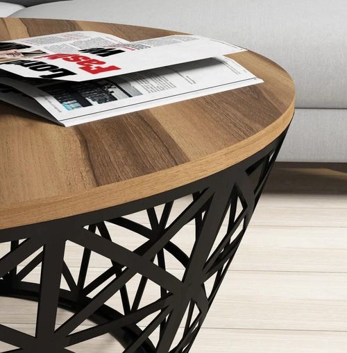 cumpără Măsuţă cafea Trendy Stil Metal Ferforje, Nuc 90x38x90cm în Chișinău 