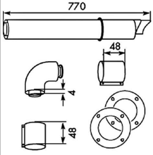 купить Дымоход Vaillant Kit Evacuare Non Condensare D.60/D.100mm в Кишинёве 