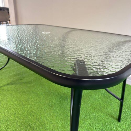 cumpără Mobilier pentru grădină Hydro S Masa de gradina, sticla/metal, 150x90x75, Neagra (0431015) în Chișinău 