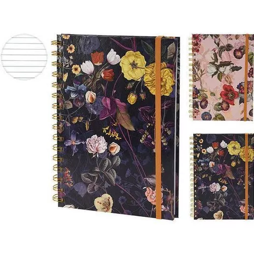 купить Блокнот Promstore 47888 Блокнот А5 Цветы на спирали с резинкой 160 листов, тв обл в Кишинёве 