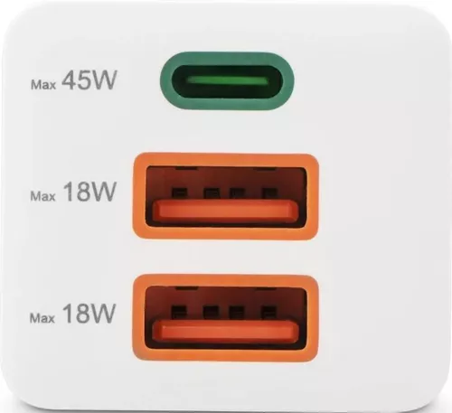 купить Зарядное устройство сетевое Hama 201995 Charger 1X Usb-C, 2X Usb-A, Pd, QC 3.0, Gan, 45W, White в Кишинёве 