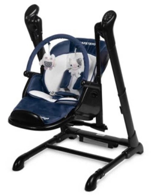 cumpără Scaun de masă Caretero 7652 Стульчик+Качели Indigo Чёрно-Синие în Chișinău 