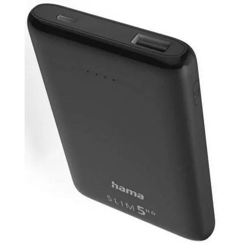 cumpără Acumulator extern USB (Powerbank) Hama 201666 SLIM 5HD 5000 mAh, Output: USB-A, black în Chișinău 