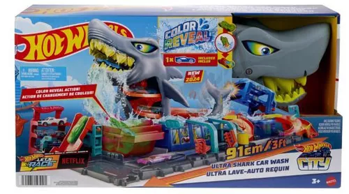 cumpără Mașină Hot Wheels HTN82 City Ultra Shark Car Wash Track în Chișinău 