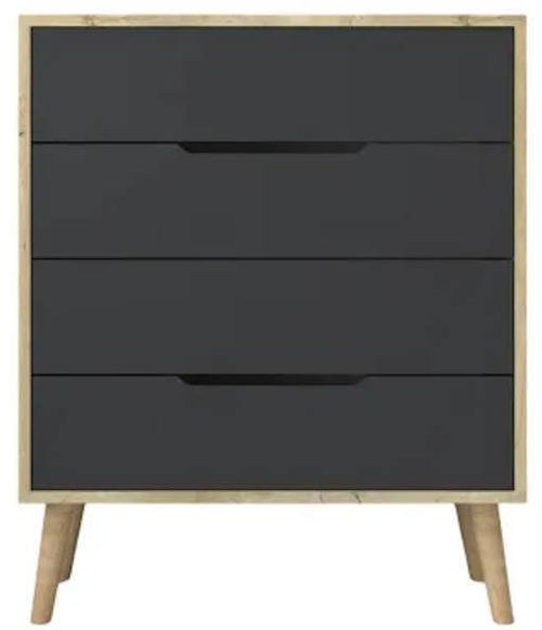 купить Комод Trendy Flora-Sapphire Oak, Anthracite, 78x95x45cm (GTR008149) в Кишинёве 