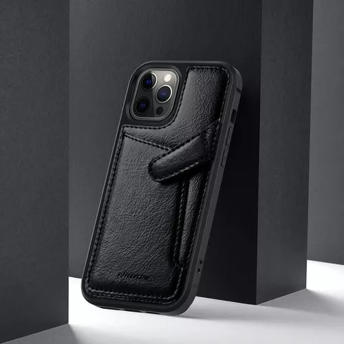 cumpără Husă pentru smartphone Nillkin Leather iPhone 12/ 12 Pro Aoge, Black în Chișinău 