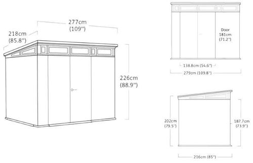 купить Садовый сарай Keter 57967 Artisan 9x7, 279x218x226cm, brun-gri/antracit в Кишинёве 