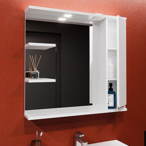 cumpără Oglindă baie Bayro Studio 800x750 правый белый мат în Chișinău 