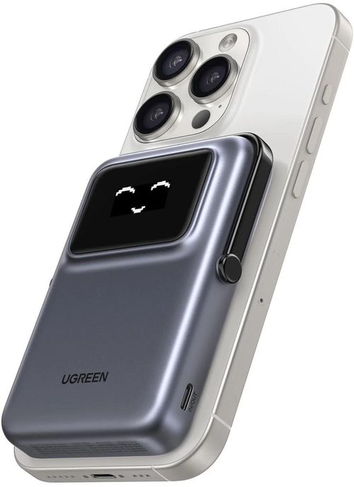 cumpără Acumulator extern USB (Powerbank) Ugreen 45327, Uno Series Magnetic Wireless with Kickstand 10000mAh, 7.5/20W, Space Gray în Chișinău 