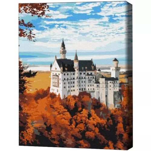 cumpără Tablou pe numere BrushMe BS52617FC 40х50cm (fără cutie) Vedere de toamnă asupra castelului Neuschwanstein în Chișinău 