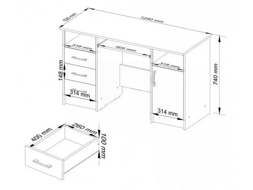 купить Офисный стол Akord Ana Sonoma Oak в Кишинёве 