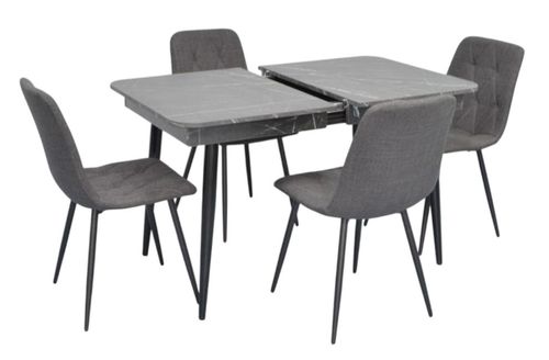 купить Комплект стол и стулья Evelin di Costacurta стол DT-431-3R B + 4 стула YTC-080B Dark grey в Кишинёве 