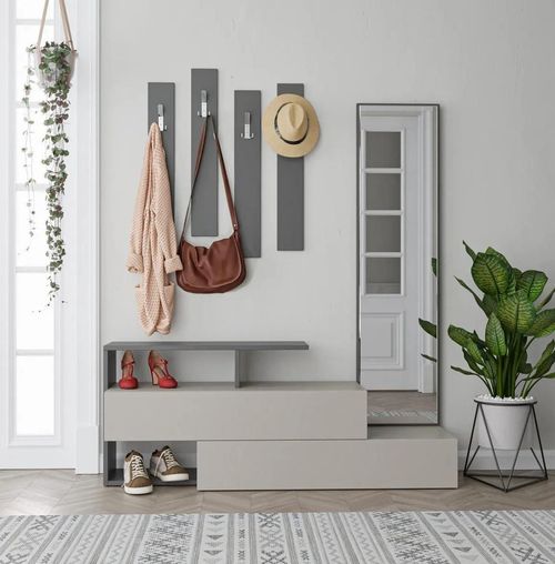 cumpără Mobilă pentru antreu Trendy Ramda Mocha Deschis, Antracit, 137x54x35cm (GTR001332) în Chișinău 