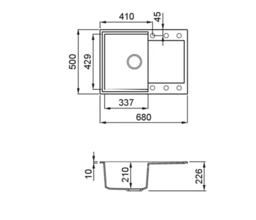 купить Мойка кухонная Elleci EASY 135 (680x500 mm) 48 cemento в Кишинёве 