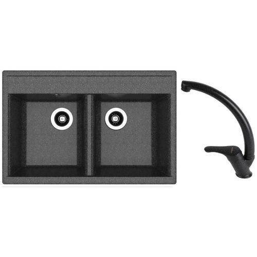 cumpără Chiuvetă bucătărie cu bateria Dr.Gans Astra 780 + SanDonna F 1069 negru în Chișinău 