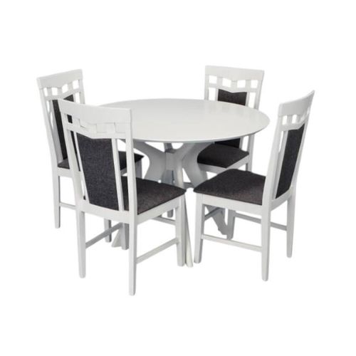 купить Комплект стол и стулья Evelin di Costacurta стол Raffles Round White (d=960) + 4 стула Deepa R White/NV-10WP Grey в Кишинёве 