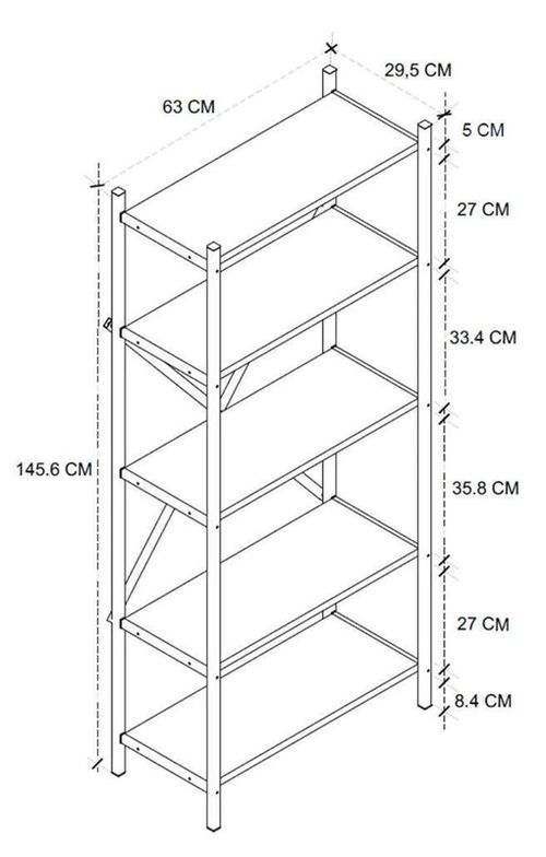 cumpără Etajeră Nex Home Troya, 63x31x145 cm, Alb (15-17-01) în Chișinău 