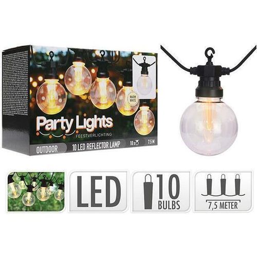 купить Гирлянда Holland 50761 Party Lights Гирлянда уличных ламп 10LED белый 7.5m G80 D8cm в Кишинёве 