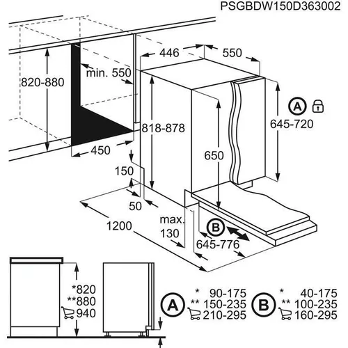 cumpără Mașină de spălat vase încorporabilă AEG FSE73507P în Chișinău 