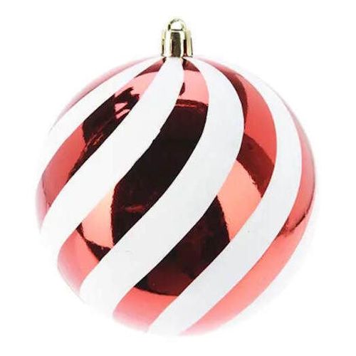 cumpără Decor de Crăciun și Anul Nou Promstore 36833 Glob 180mm alb-rosu, plastic în Chișinău 