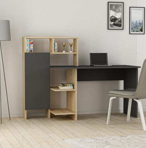 cumpără Masă de birou Trendy Bugra, AntracitStejar, 136x112x60cm în Chișinău 