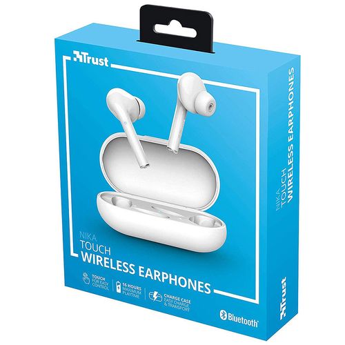 купить Trust Nika Touch Bluetooth Wireless TWS Earphones, 6 hours of playtime, touch, White в Кишинёве 