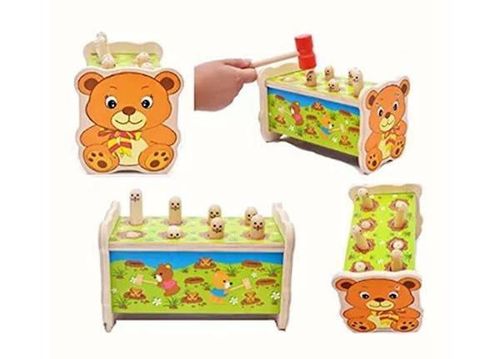 купить Игрушка Optmarket 201432173 Мишка, игрушка деревянная с молотком в Кишинёве 