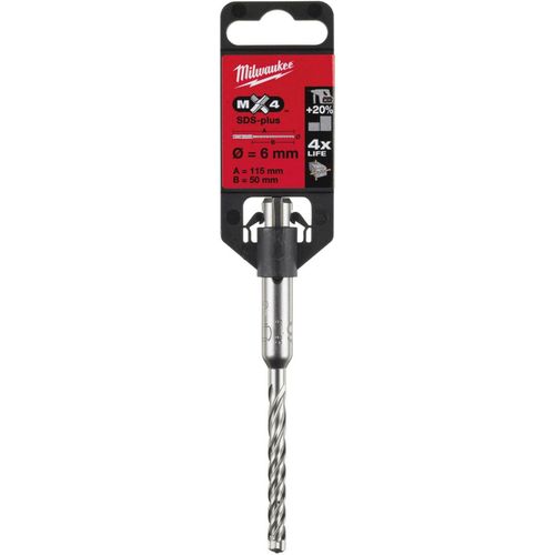 купить Бур по бетону Milwaukee 4932352011 SDS-Plus RX4 Ø6.0x115x50mm (P.1) в Кишинёве 