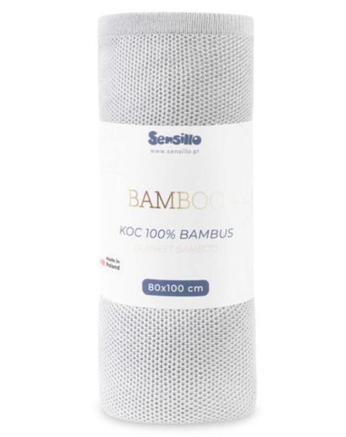 купить Детское постельное белье Sensillo 43443 Плед Bamboo 80x100 Silver в Кишинёве 