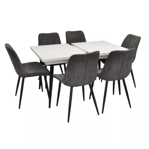 купить Комплект стол и стулья Evelin di Costacurta стол DT-433-3B + 6 стульев YTC-055B Dark grey в Кишинёве 