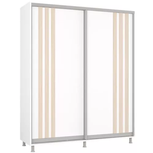 купить Шкаф Mobildor-Lux Арон с раздвижными дверцами с планками (180x60x200H см) Brilliant White в Кишинёве 