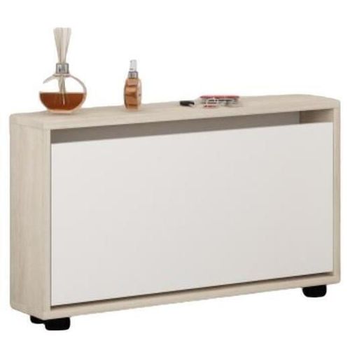 cumpără Raft pentru încălțăminte Mobildor-Lux Leo Slim 100x16x47H cm Sonoma/White în Chișinău 