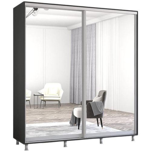 купить Шкаф Mobildor-Lux Aron-S uși glisante din oglinzi (190x60x240H cm) Anthracite в Кишинёве 