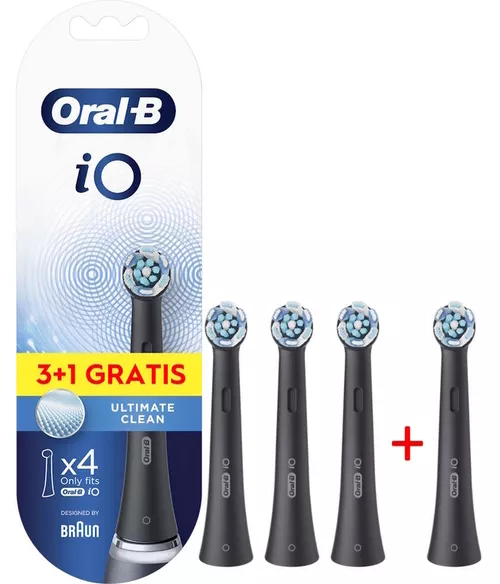 купить Сменная насадка для электрических зубных щеток Oral-B iO ULTIMATE CLEAN BLACK 3+1 (6044) в Кишинёве 